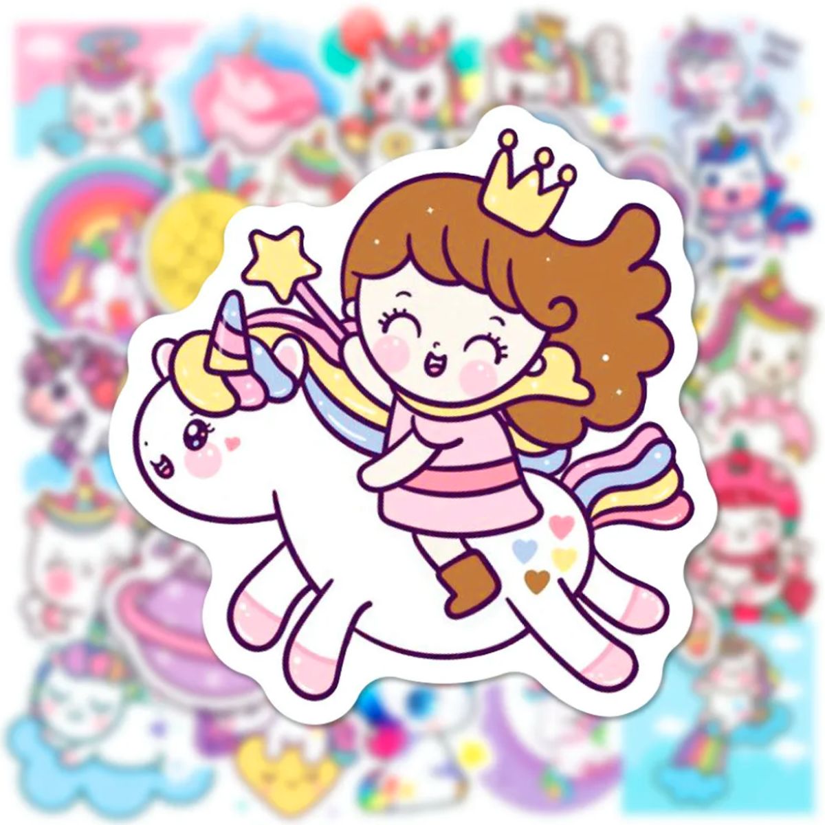 GENERICO - 50 Stickers Pony Poni Kawaii Calcomania Niña Princesa