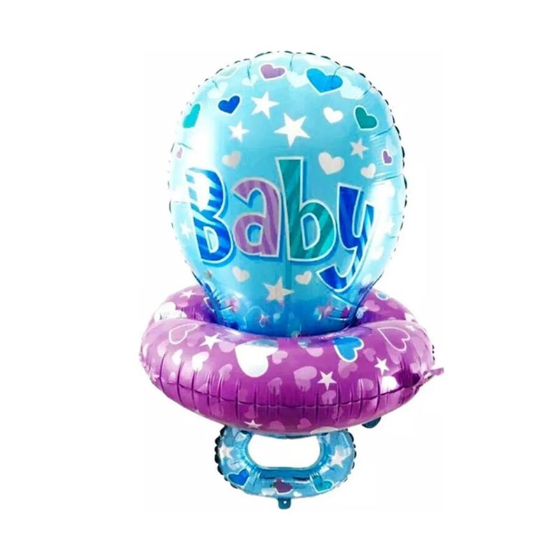 GENERICO - Globo Metalico Chupete Baby Shower Niño Azul