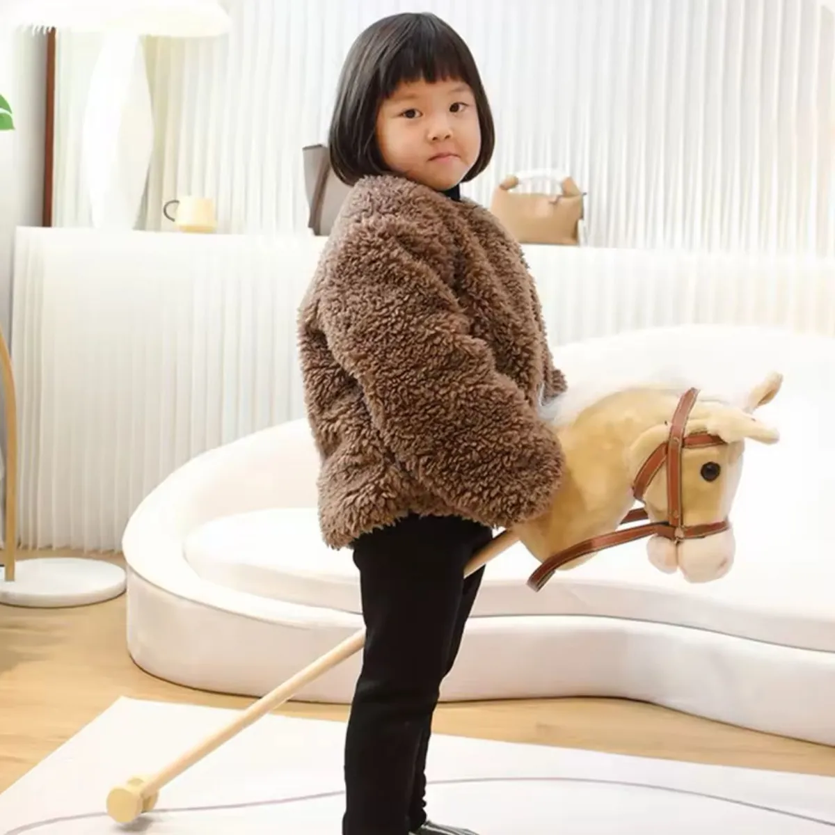 GENERICO - Caballito Baston Madera Juego Para Niños Con Sonido