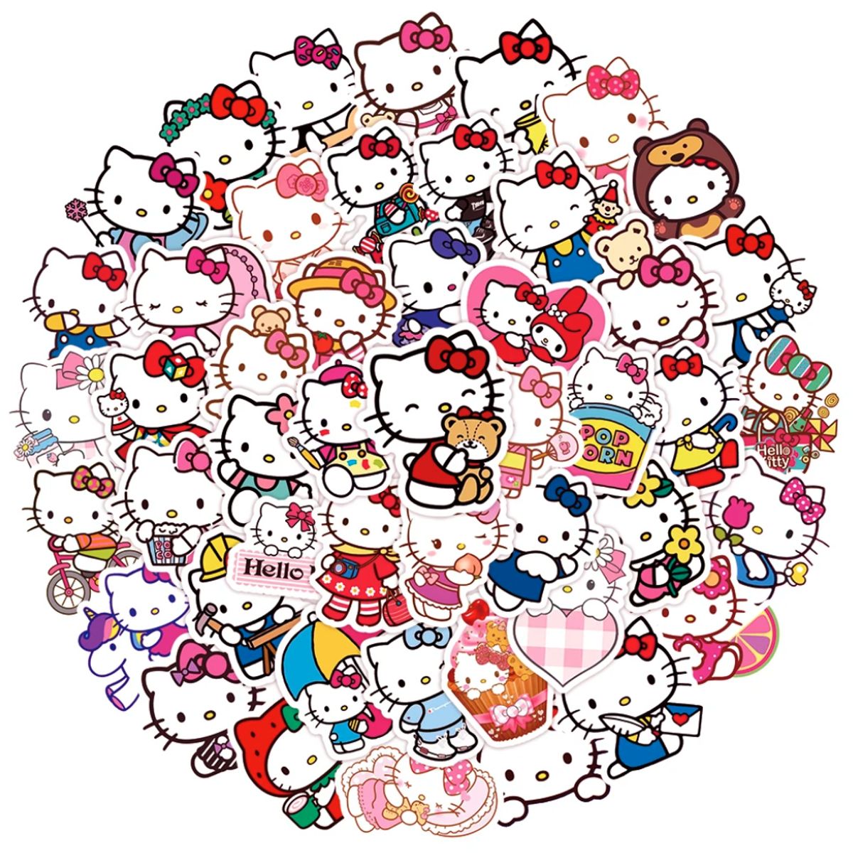 GENERICO - 50 Stickers Hello Kitty  / Calcomanias / Pegatinas