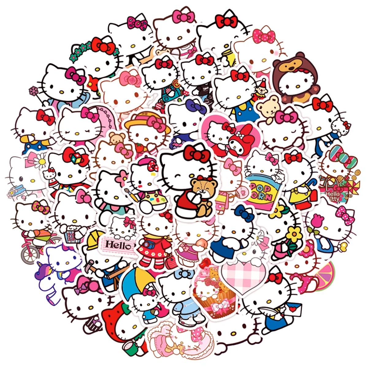 GENERICO - 50 Stickers Hello Kitty  / Calcomanias / Pegatinas