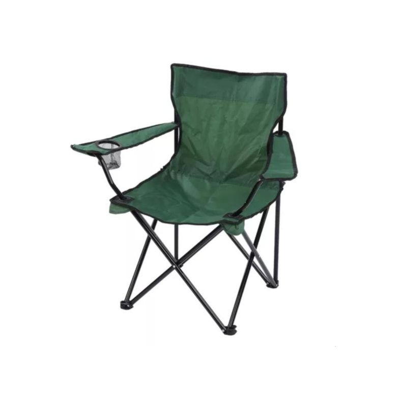 GENERICO - Silla Plegable De Playa Camping Pesca Picnic Con Porta Vaso - Verde Veronés