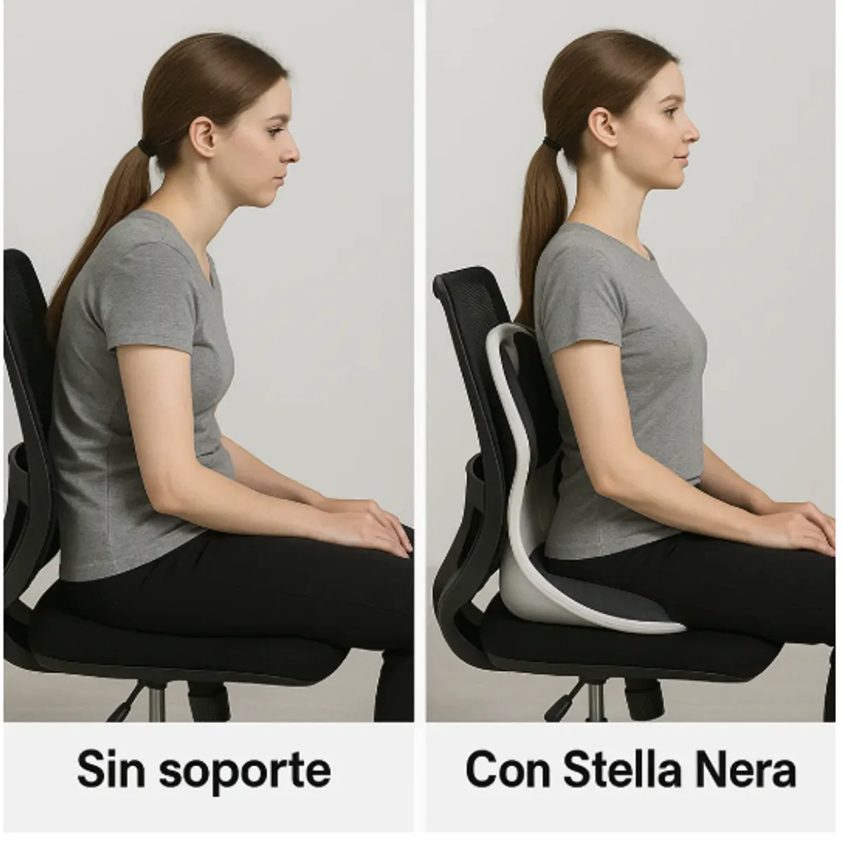 GENERICO - Cojín Postural Ergonómico 3 En 1 con Soporte Lumbar