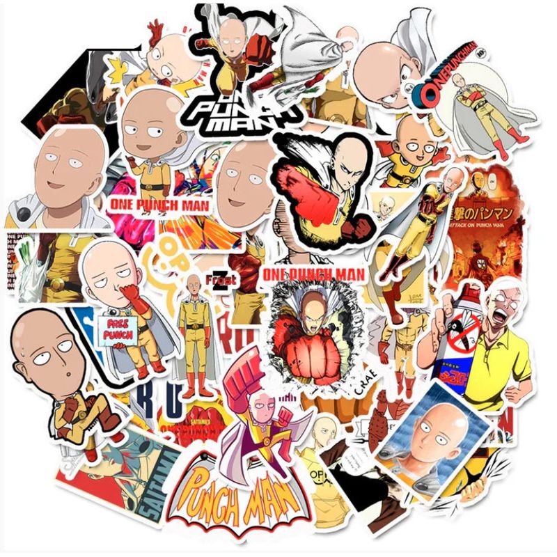 GENERICO - 50 Stickers One Punch Man Saitama Anime Pegatina