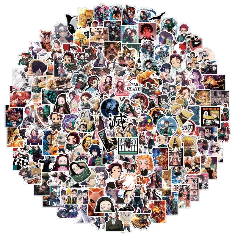 GENERICO - 50 Stickers Demon Slayer  / Kimetsu No Yaiba / Autoadhesivo