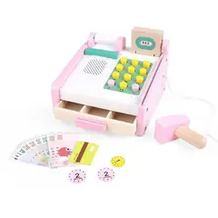GENERICO - Caja Registradora De Madera Juguete De Madera Para Niños