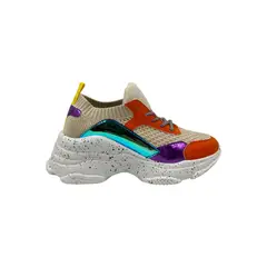 HERIEL - Zapatilla Naranja Multicolor Plataforma