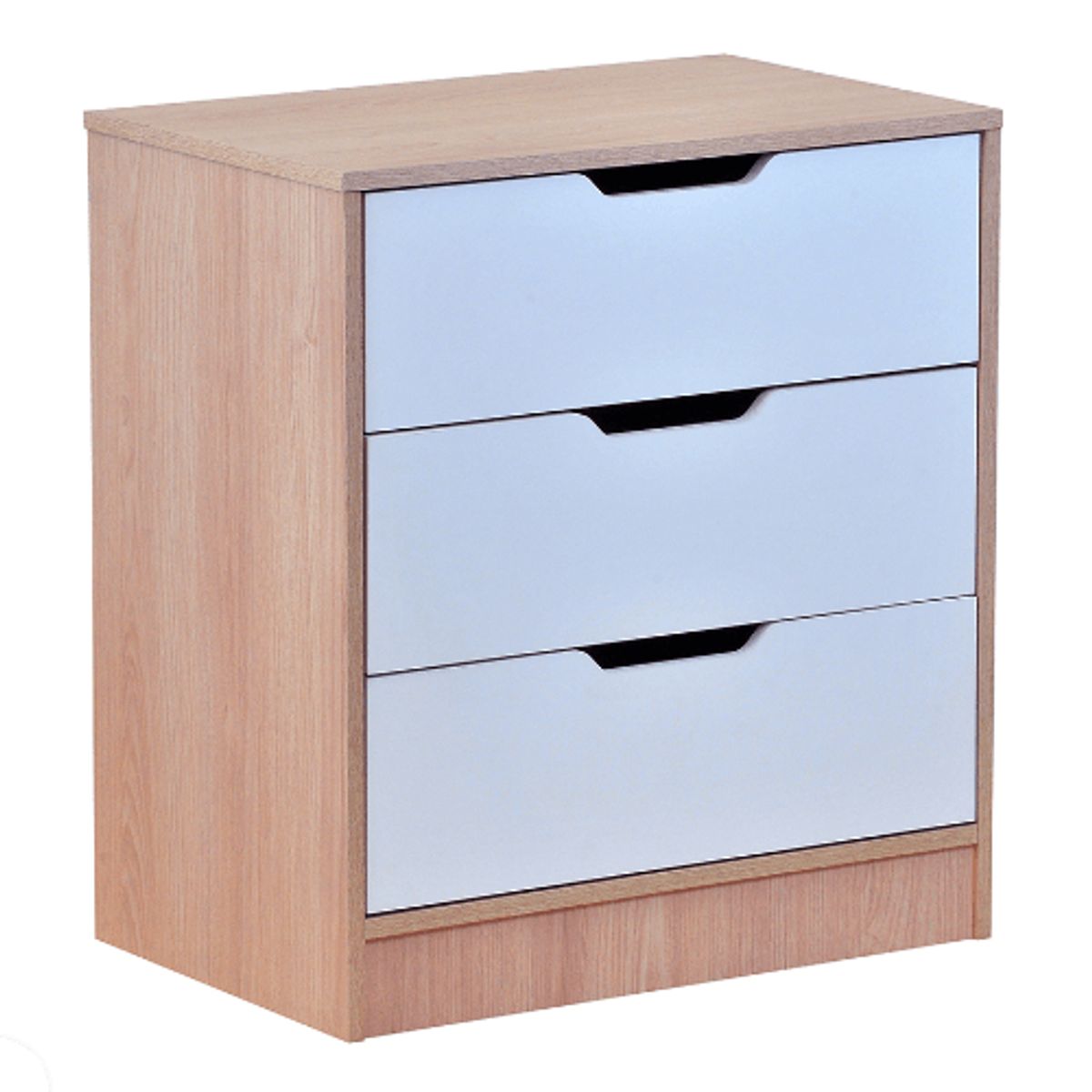 MOBIKIT - Cómoda Misuri 3 Cajones Carvalo Blanco