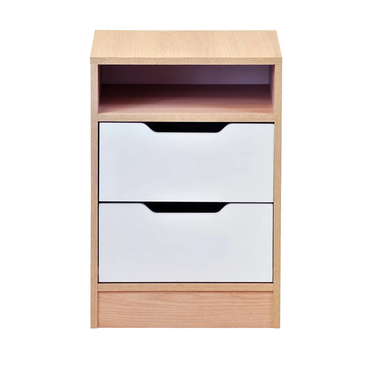 MOBIKIT - Velador Misuri 2 Cajones Carvalo Blanco