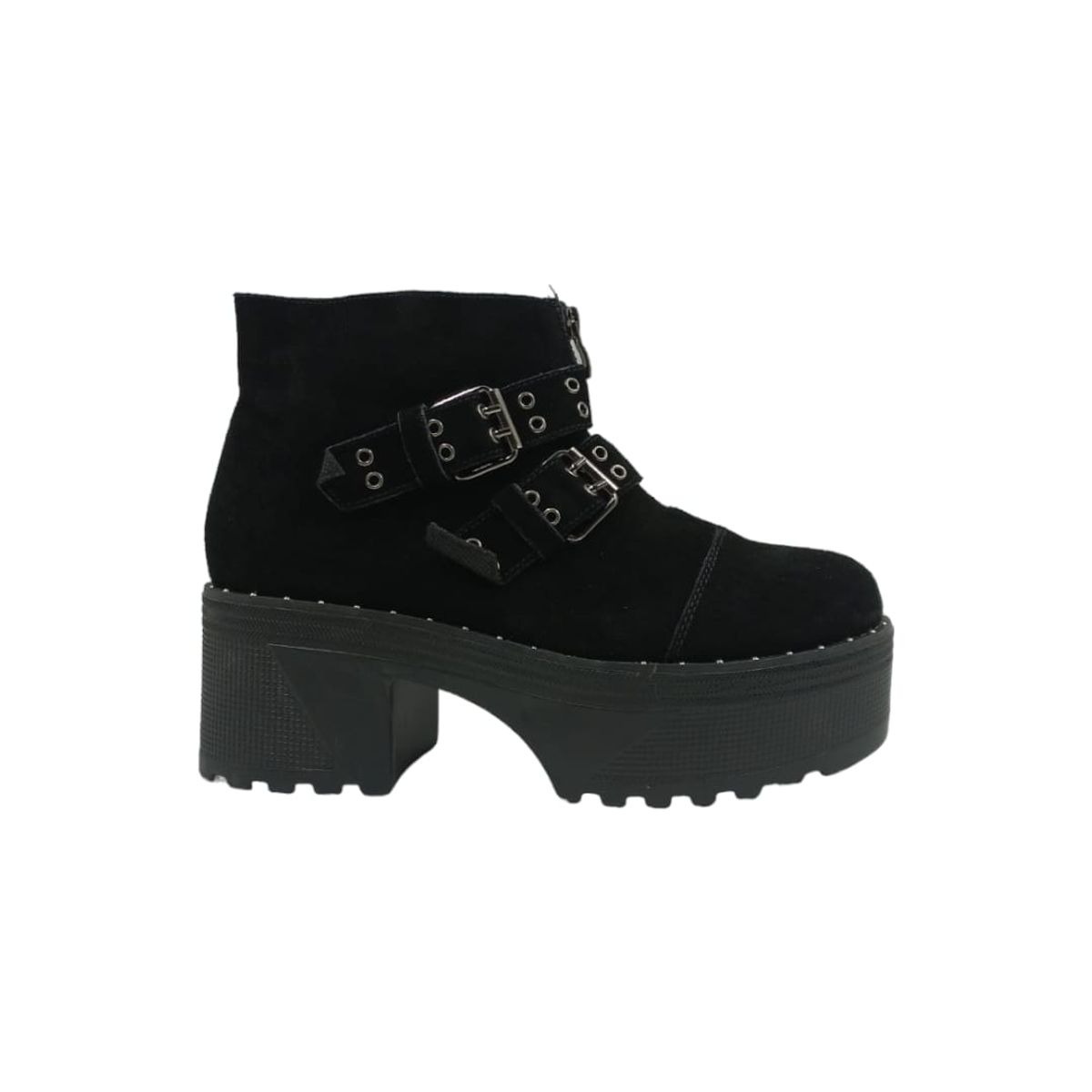 HERIEL - Botín Negro Gamuza Plataforma Mujer