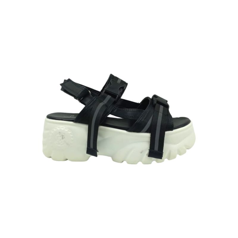 HERIEL - Sandalia Negra Deportiva Plataforma