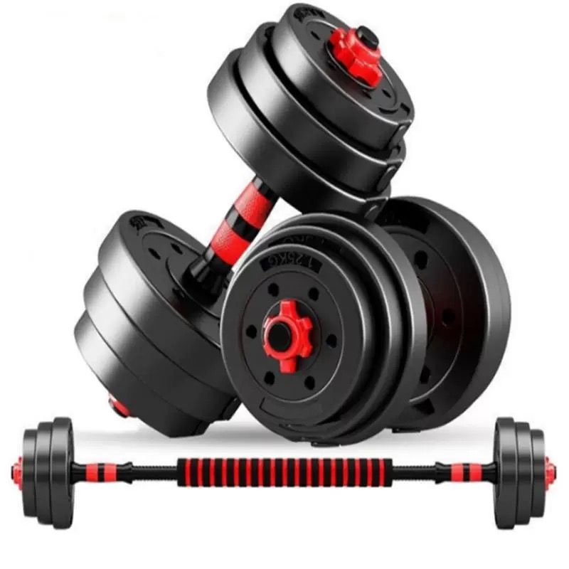 GENERICO - Set Mancuernas 20 Kg Barra Armable Ajustable