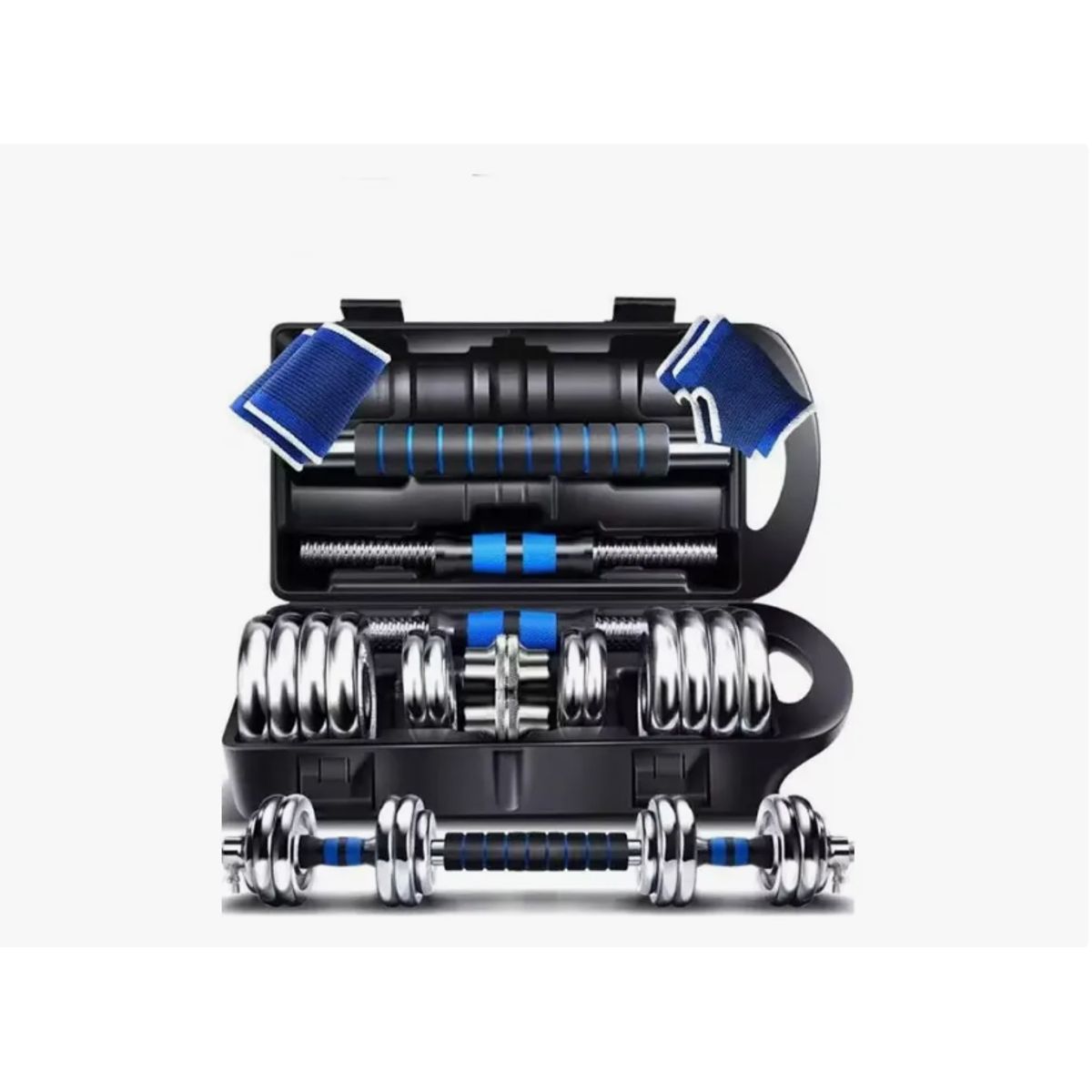 GENERICO - Set De Mancuernas 20kg Barra Unibles Pesas Discos De Hierro