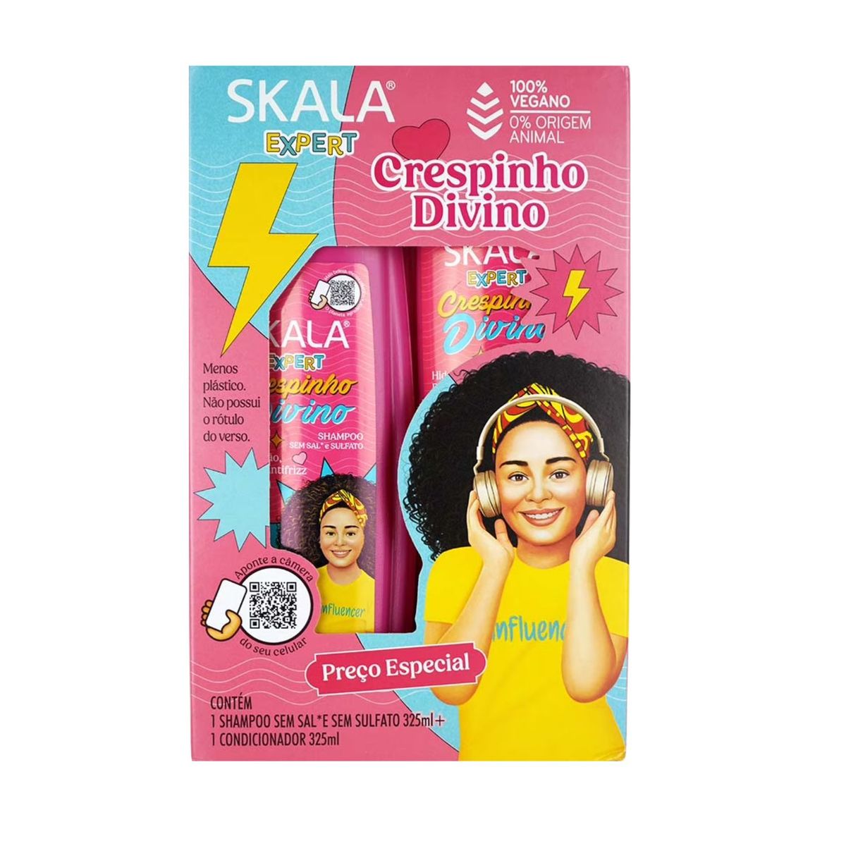 SKALA - Kit Skala Kids Crespinho Divino 650ml Shampoo+Acondicionador Brillo