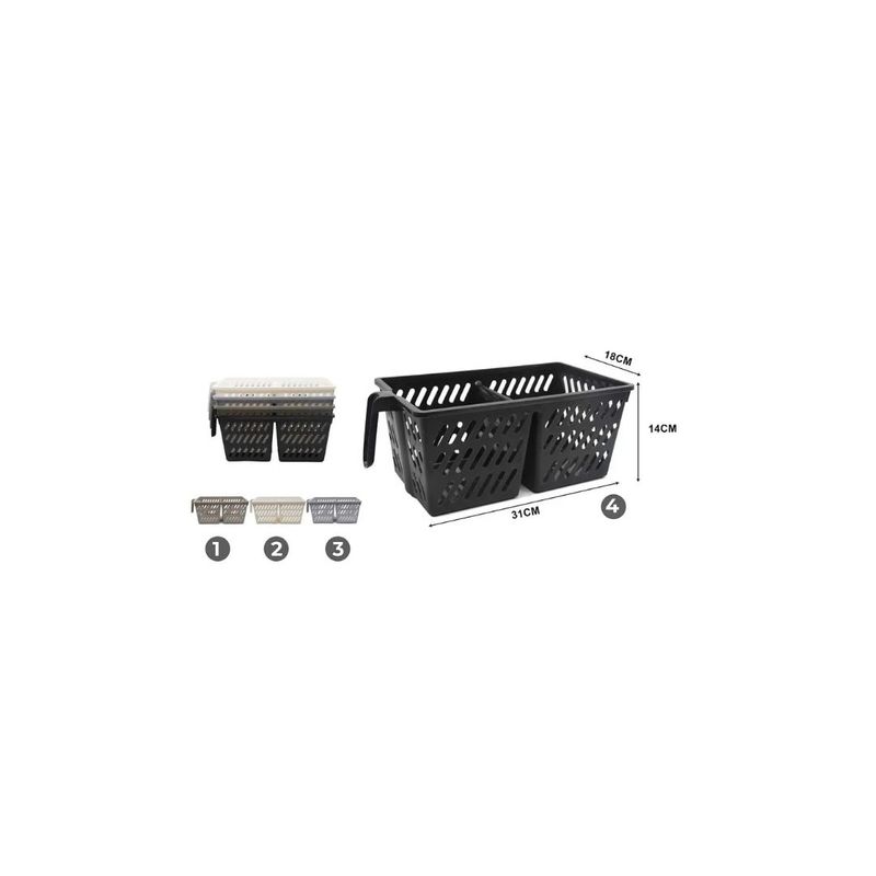 GENERICO - CESTA ORGANIZADORA DE PLASTICO CON DIVISIÓN 31CM