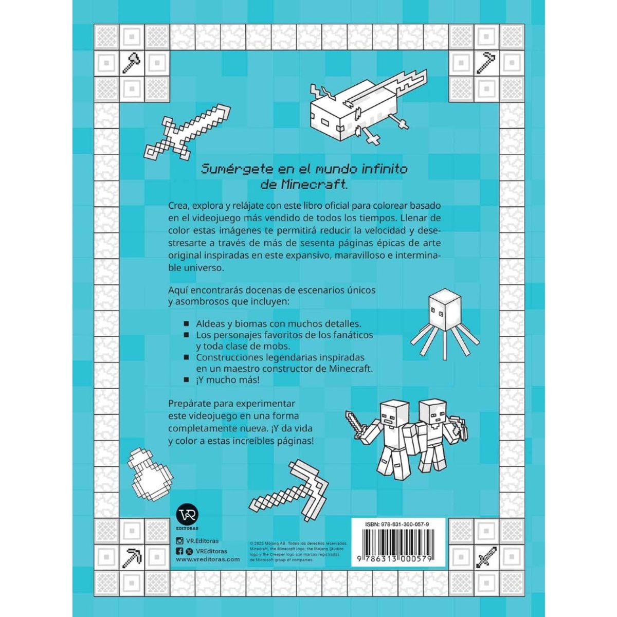 VERGARA Y RIBA - Libro MINECRAFT EL LIBRO OFICIAL PARA COLOREAR