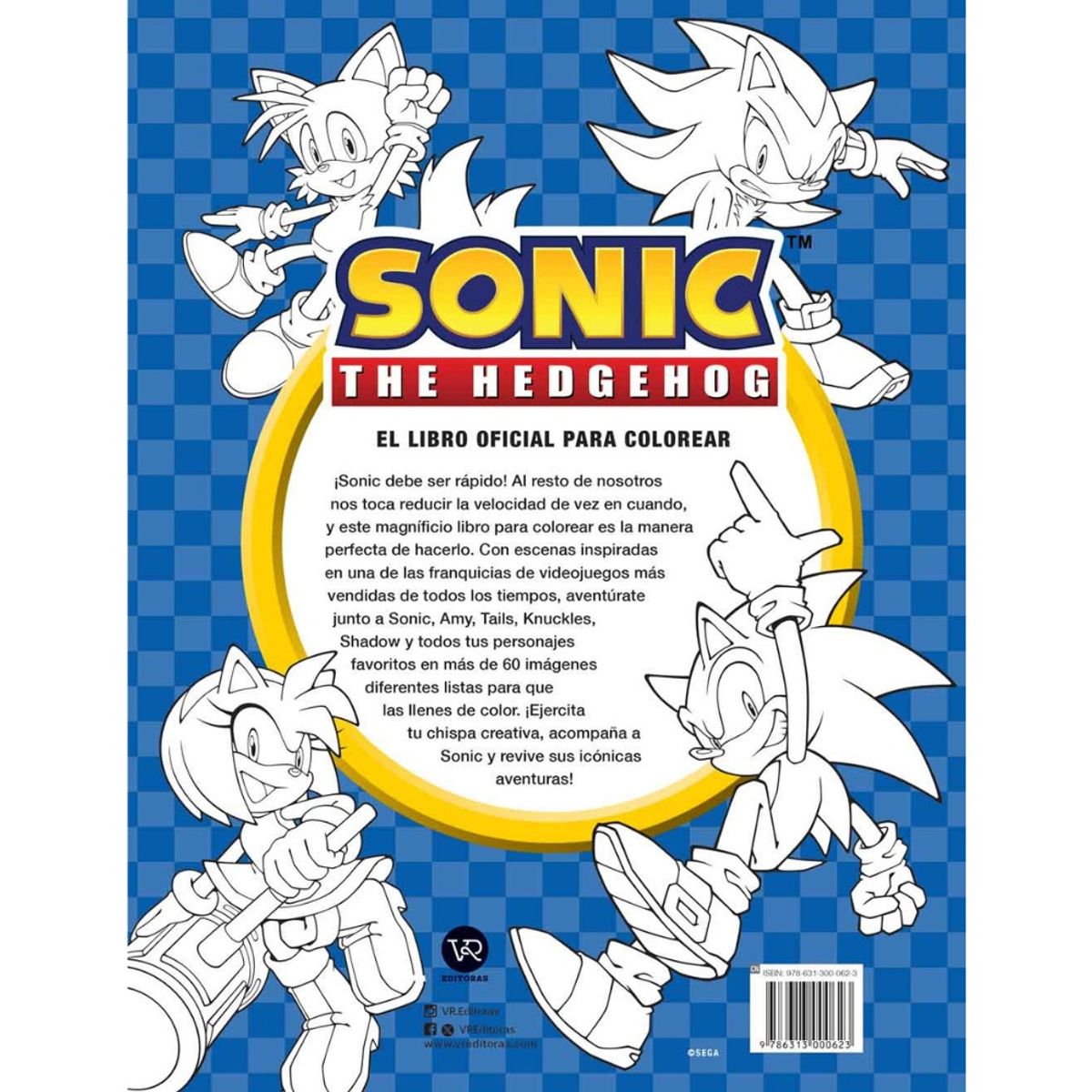 VERGARA Y RIBA - Libro SONIC THE HEDGEHOG EL LIBRO OFICIAL PARA COLOREAR