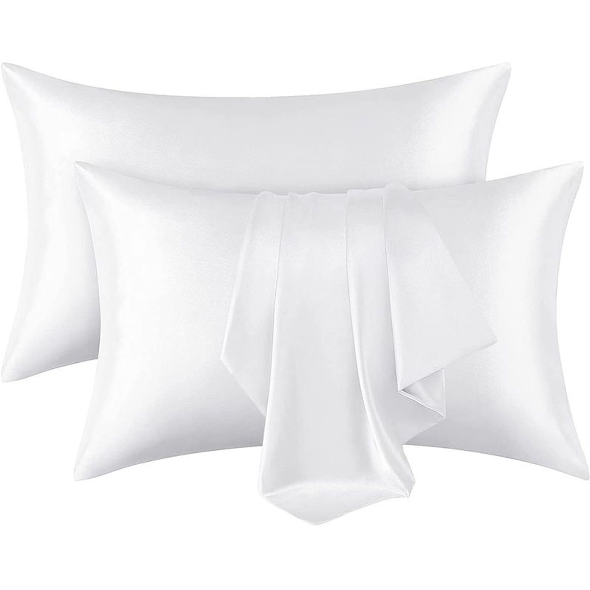 GENERICO - Funda Blanca Almohada 600 Hilos Seda Satén 100% / Full.