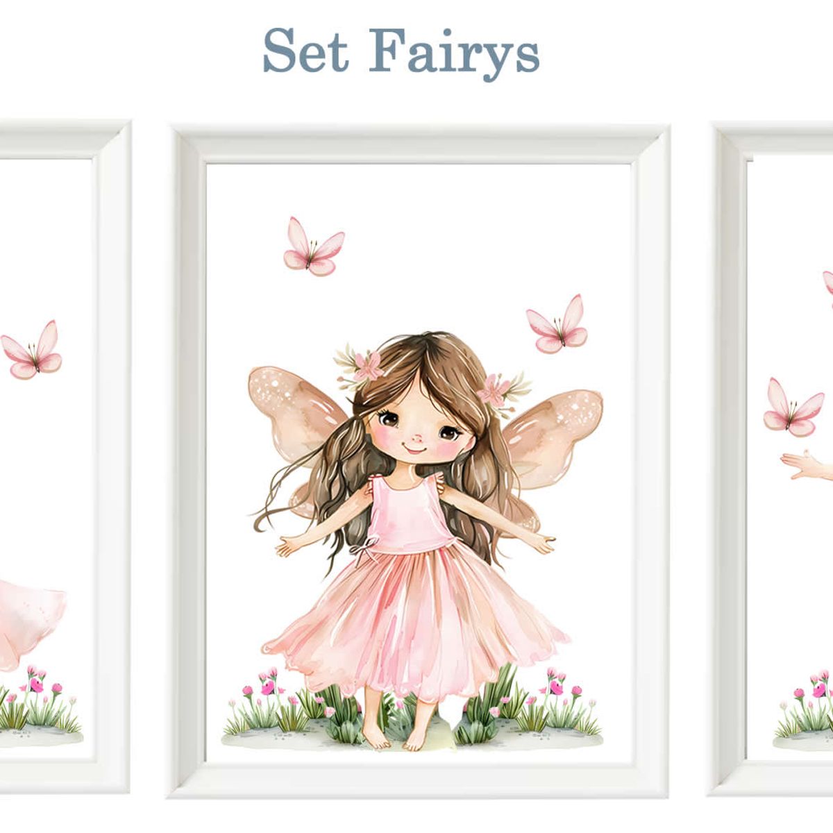 DECORACION CREATIVA - Set Cuadro Niña infantil Hadas-Fairy