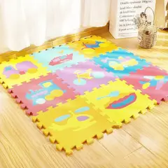 HOMESTAR - Alfombra Puzzle 10 Piezas 30x30 cm Multicolor