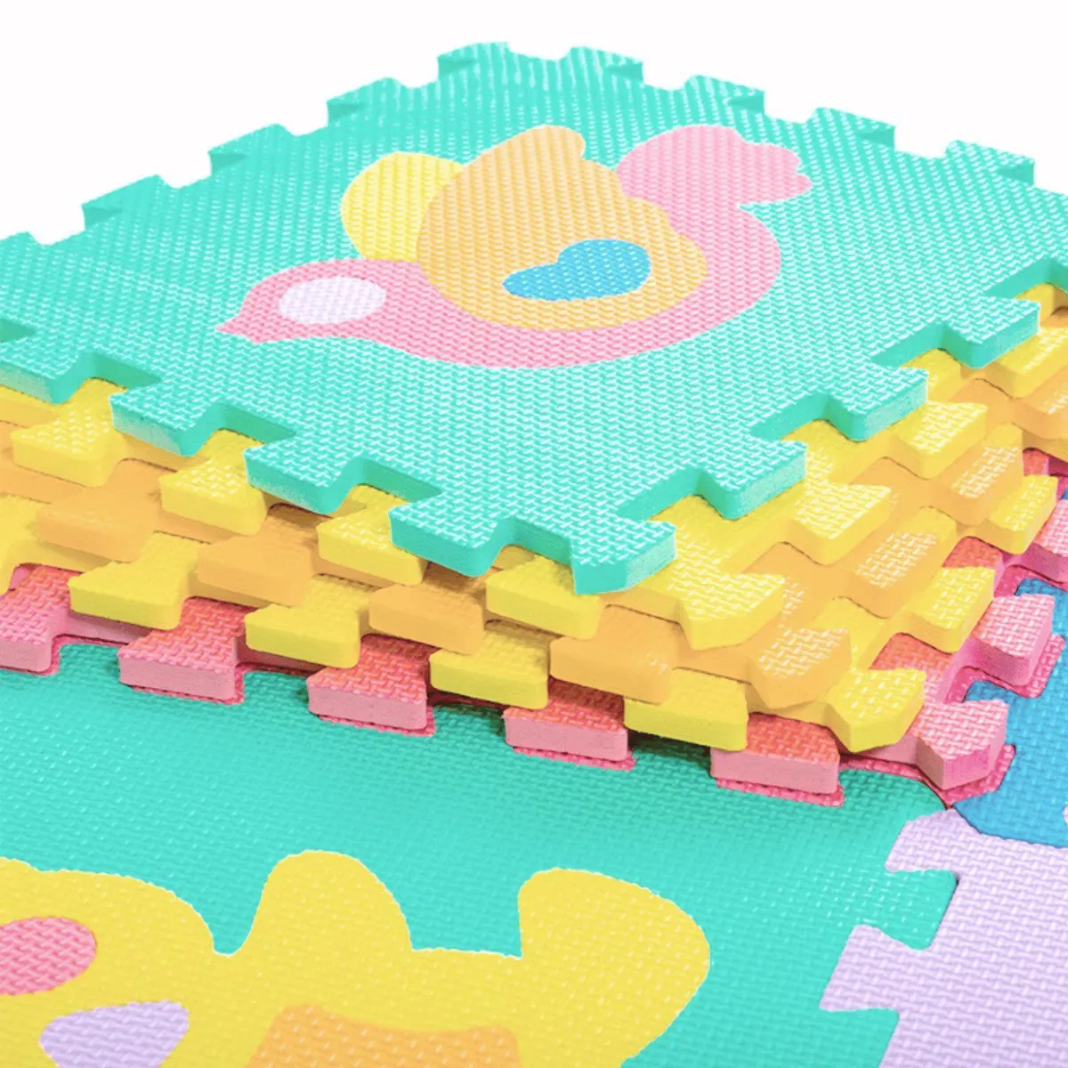 HOMESTAR - Alfombra Puzzle 10 Piezas 30x30 cm Multicolor