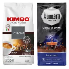 KIMBO - Cafe Intenso Grano 1k + Cafe Intenso Bialetti Grano 1k