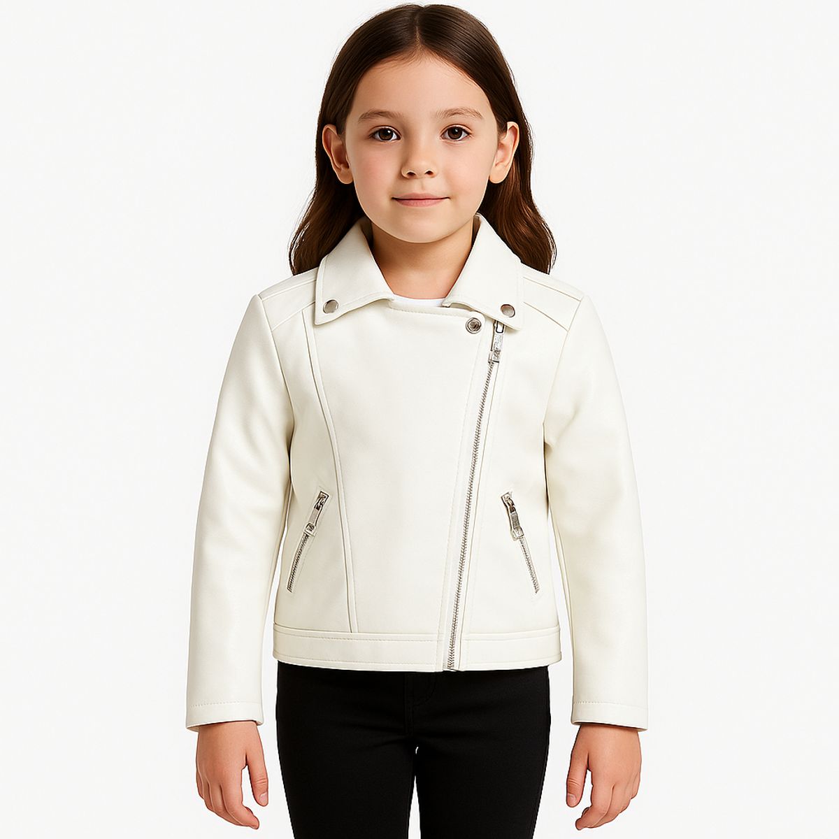 KIBOU - Chaquetas Ecocuero Niña Estilo Motociclista