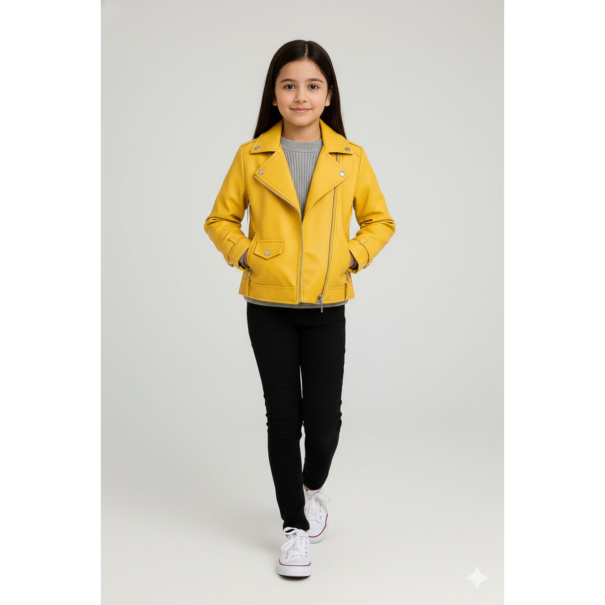 KIBOU - Chaquetas Ecocuero Niña Estilo Motociclista