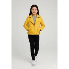 KIBOU - Chaquetas Ecocuero Niña Estilo Motociclista