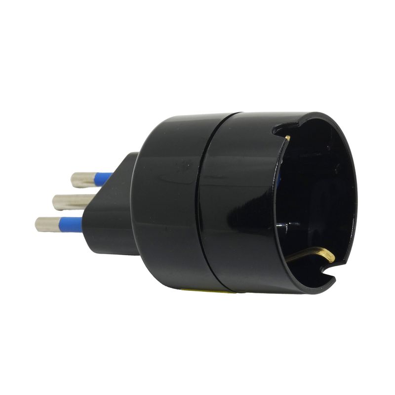 MACROTEL - Adaptador Schuko Negro Macrotel - 2200w - Sello Sec