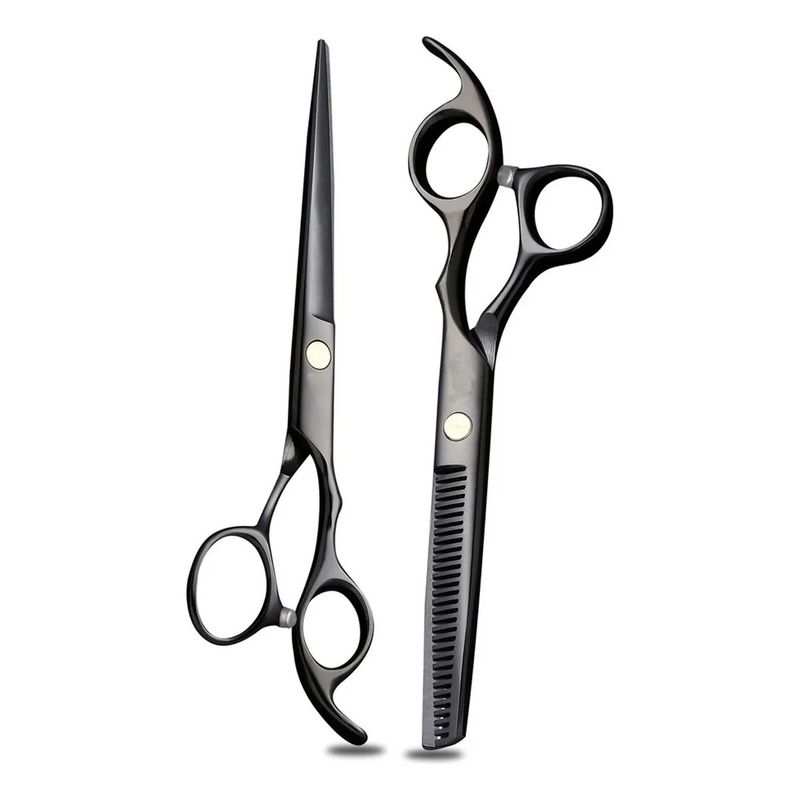 GENERICO - Kit Tijera Profesional Entresacadora + Filo Navaja + Estuche