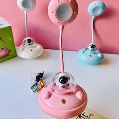 HOMESTAR - Lámpara Infantil Escritorio UFO Astronauta Multicolor Rosa