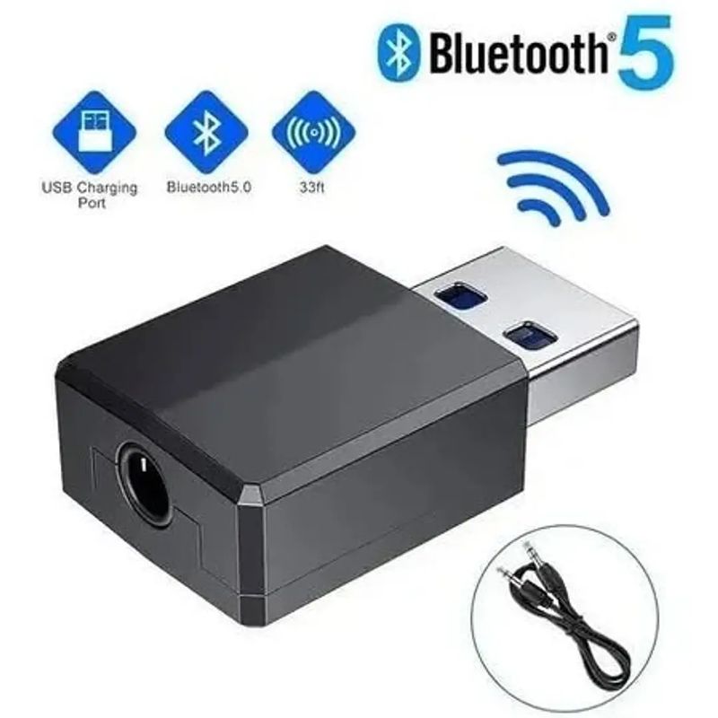 GENERICO - Transmisor Emisor Receptor Bluetooth Audio V 5.0 Aliment Usb
