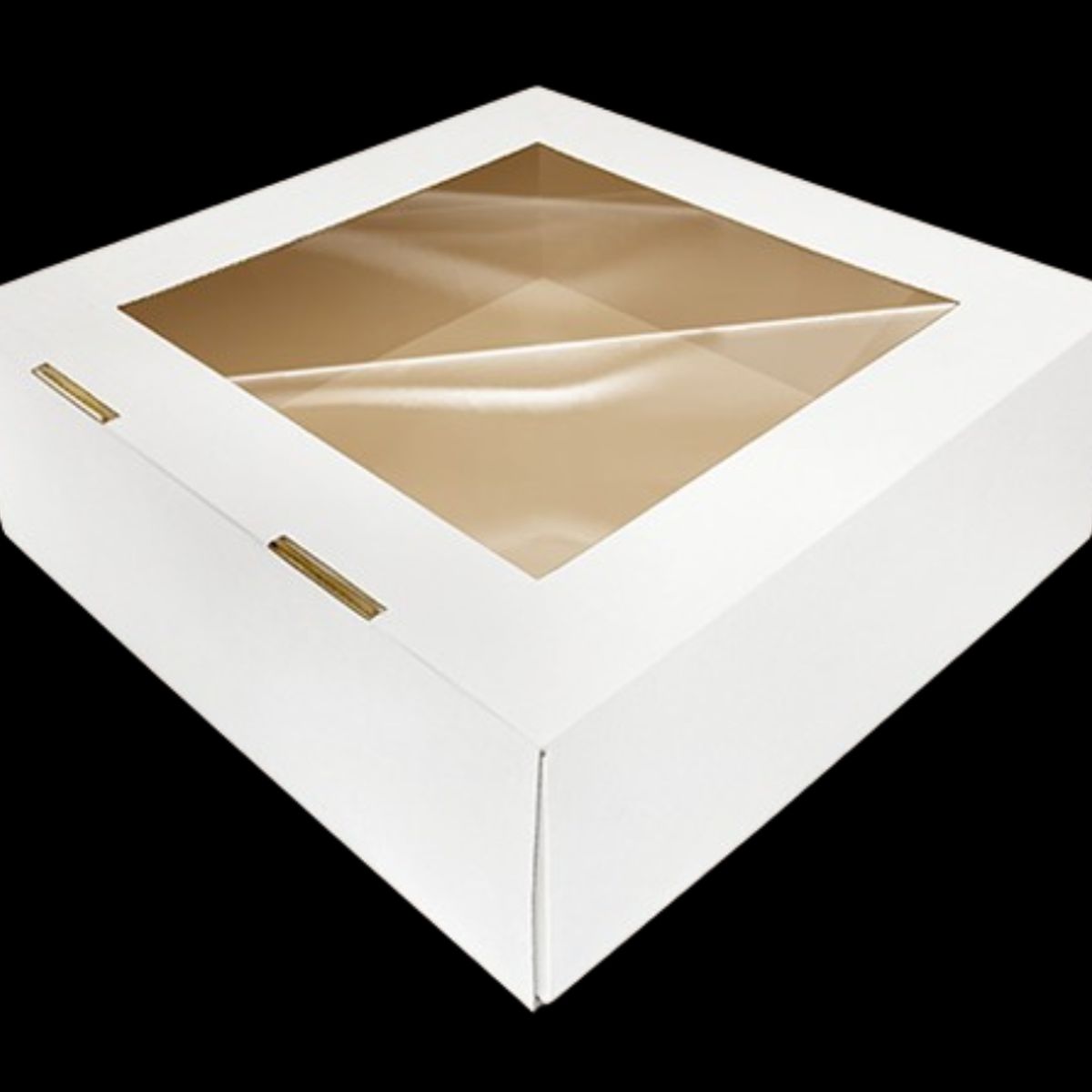 GENERICO - Pack 5 Caja Torta Cuadrada Ventana Sup 34,5x15 cm