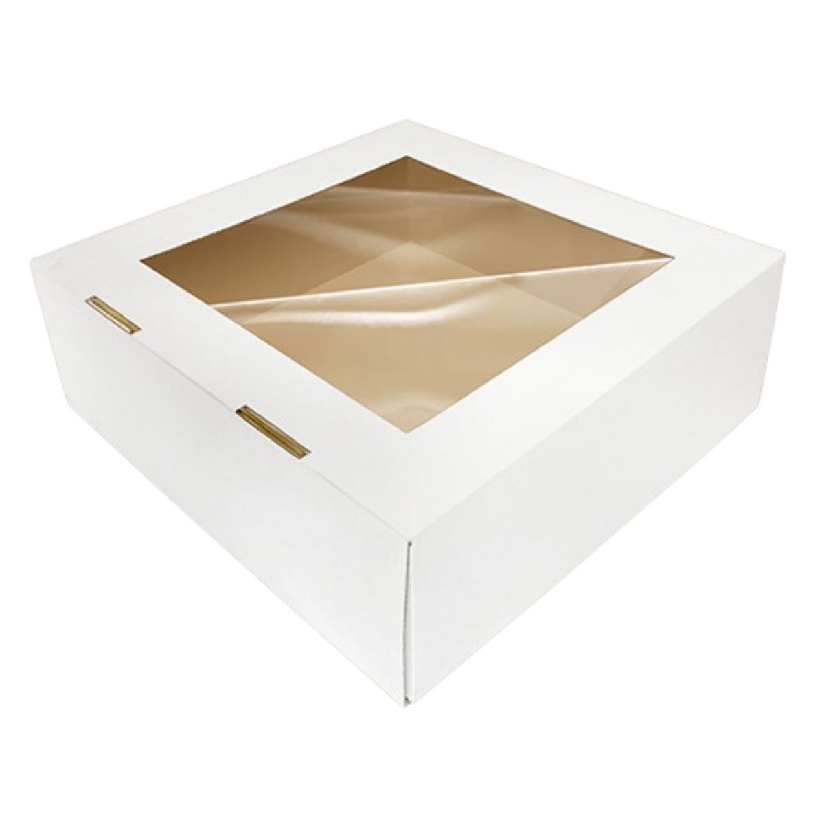 GENERICO - Pack 5 Caja Torta Cuadrada Ventana Sup 34,5x15 cm