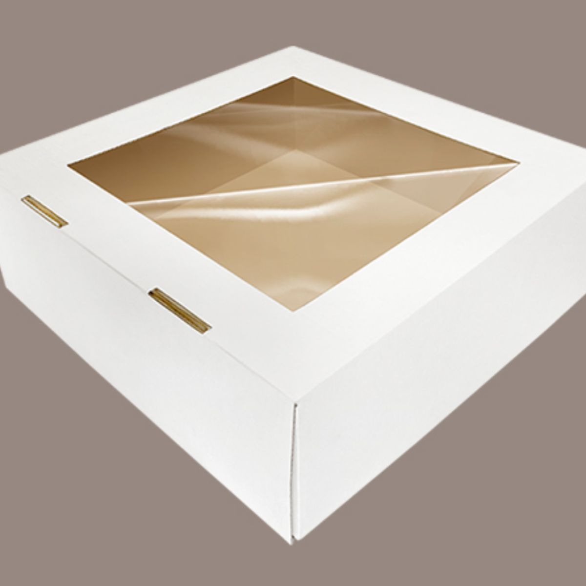 GENERICO - Pack 5 Caja Torta Cuadrada Ventana Sup 34,5x15 cm
