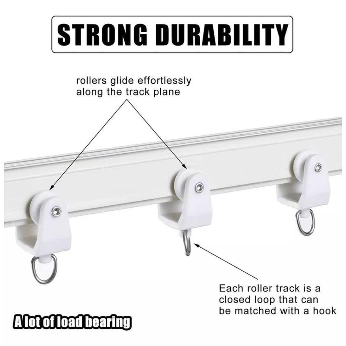 GENERICO - 50pcs Rueda Riel De Cortina Deslizante Práctico Y Resistente