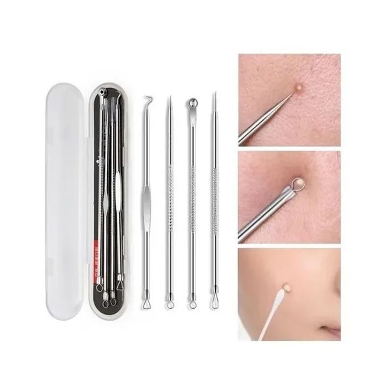 GENERICO - Set 4 Extractor O Removedor Puntos Negros Skin Care + Cajita