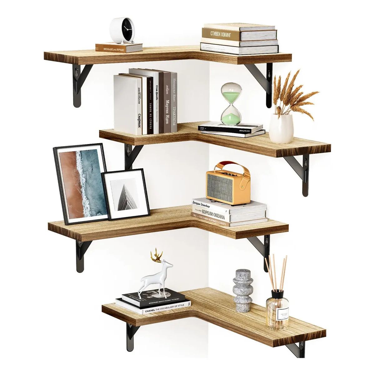 EINICIO - 4pc Estantería De Pared Para Esquina Para Cocina Dormitorio