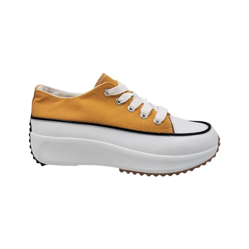 HERIEL - Zapatilla Amarilla Lona Plataforma