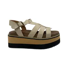HERIEL - Sandalia Camel Plataforma Mujer