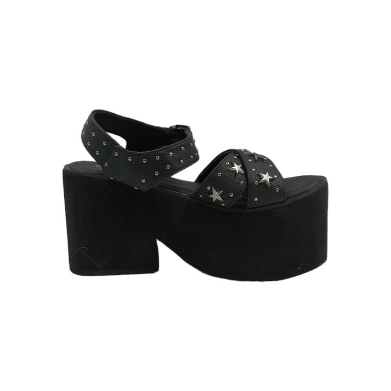 HERIEL - Sandalia Negra Plataforma Mujer