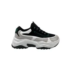 HERIEL - Zapatilla Blanca y Negra Plataforma Mujer