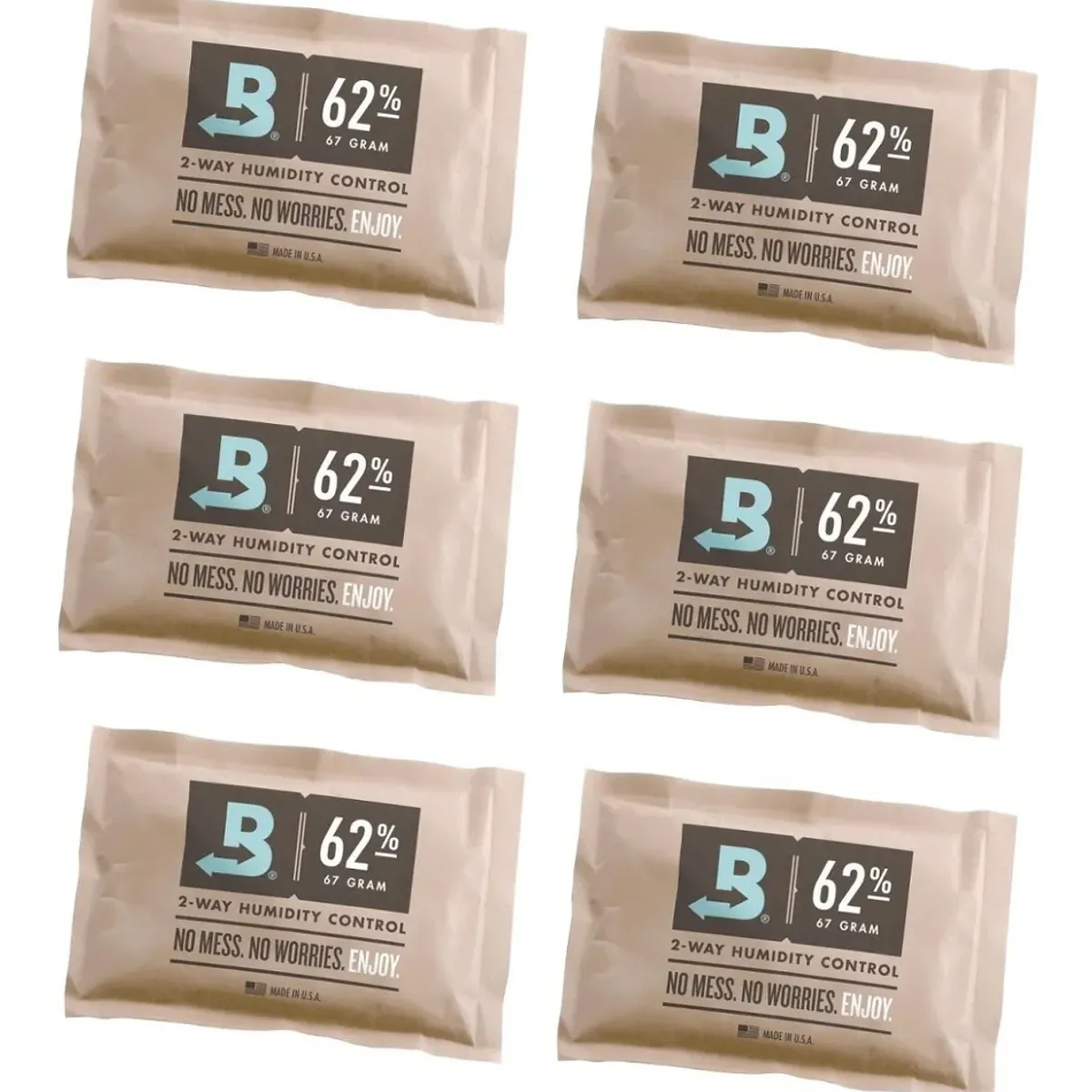 GENERICO - 6 Sobres Boveda Pack 62pct 67gr Control Humedad 2 vias