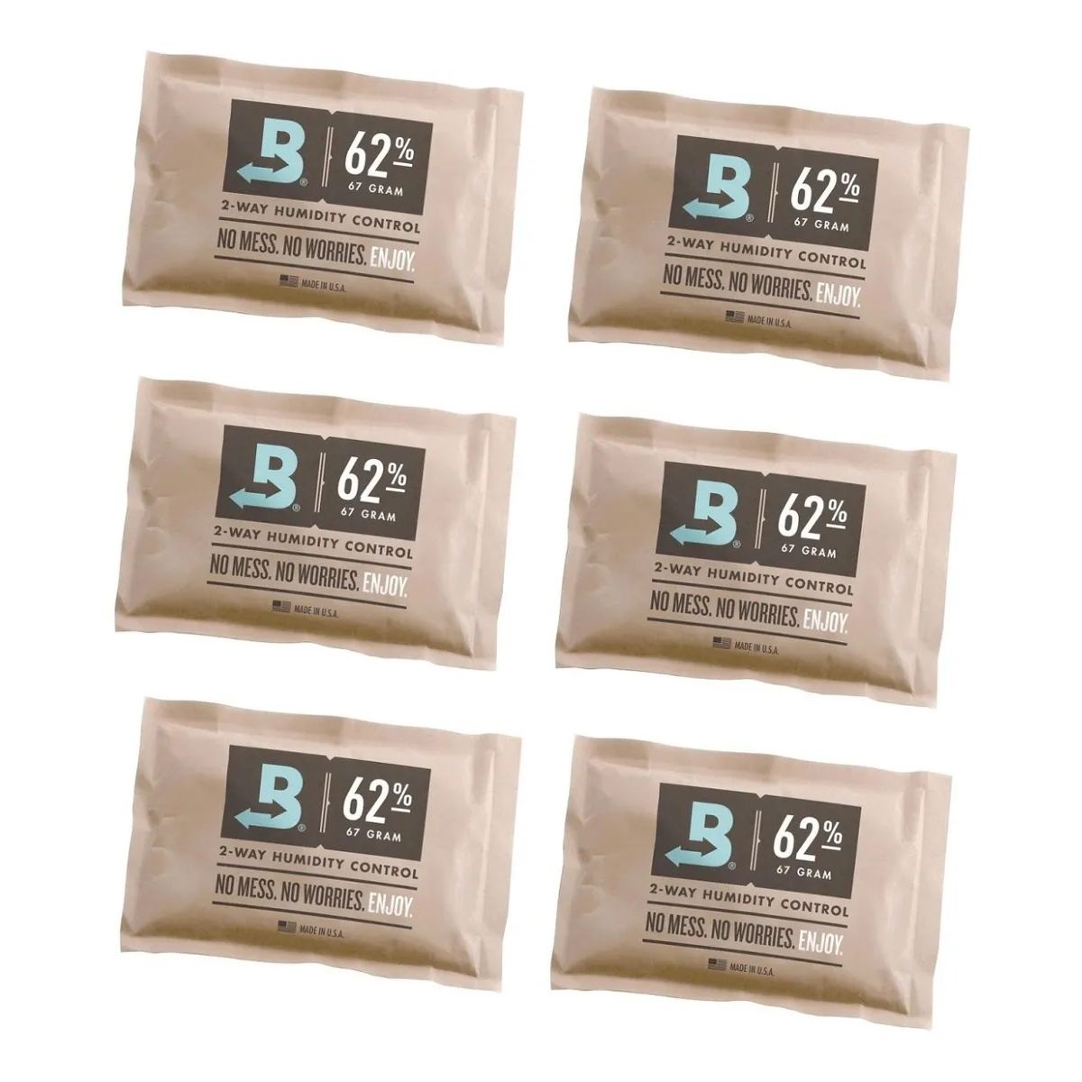 GENERICO - 6 Sobres Boveda Pack 62pct 67gr Control Humedad 2 vias