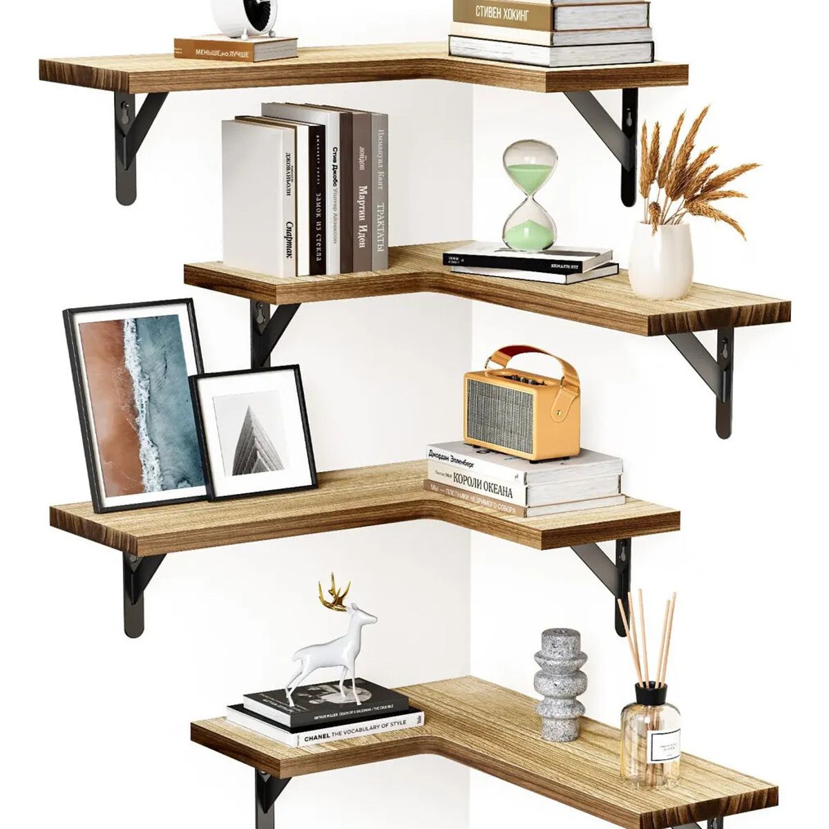 EINICIO - Set De 4 Estantes Repisas Flotantes Estante Esquinero