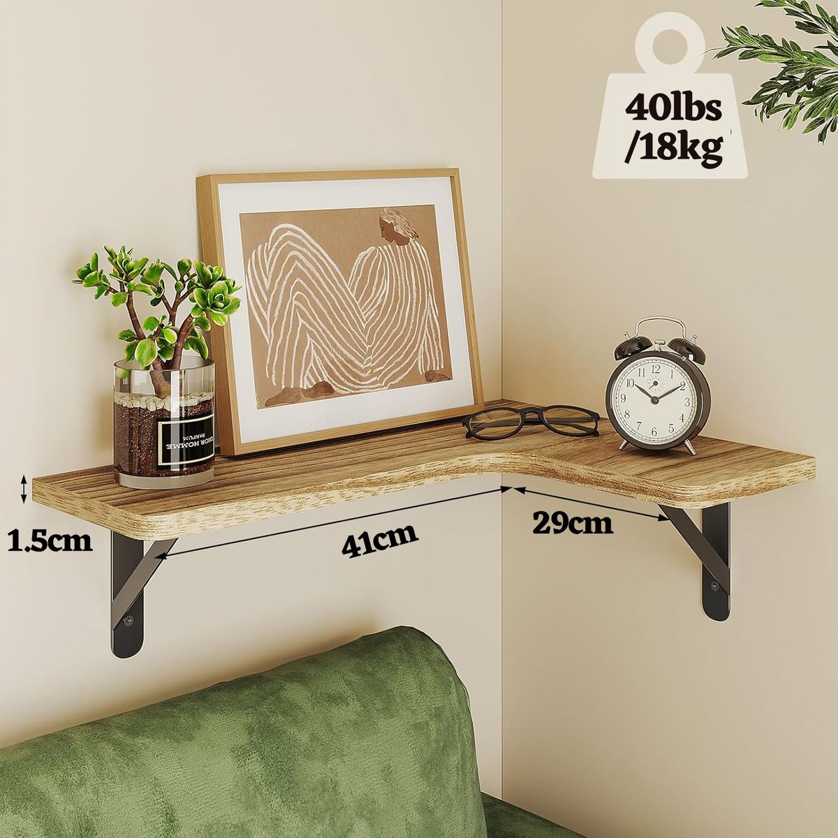 EINICIO - Juego De 4 Estantes Flotantes De Esquina Para Decoración…