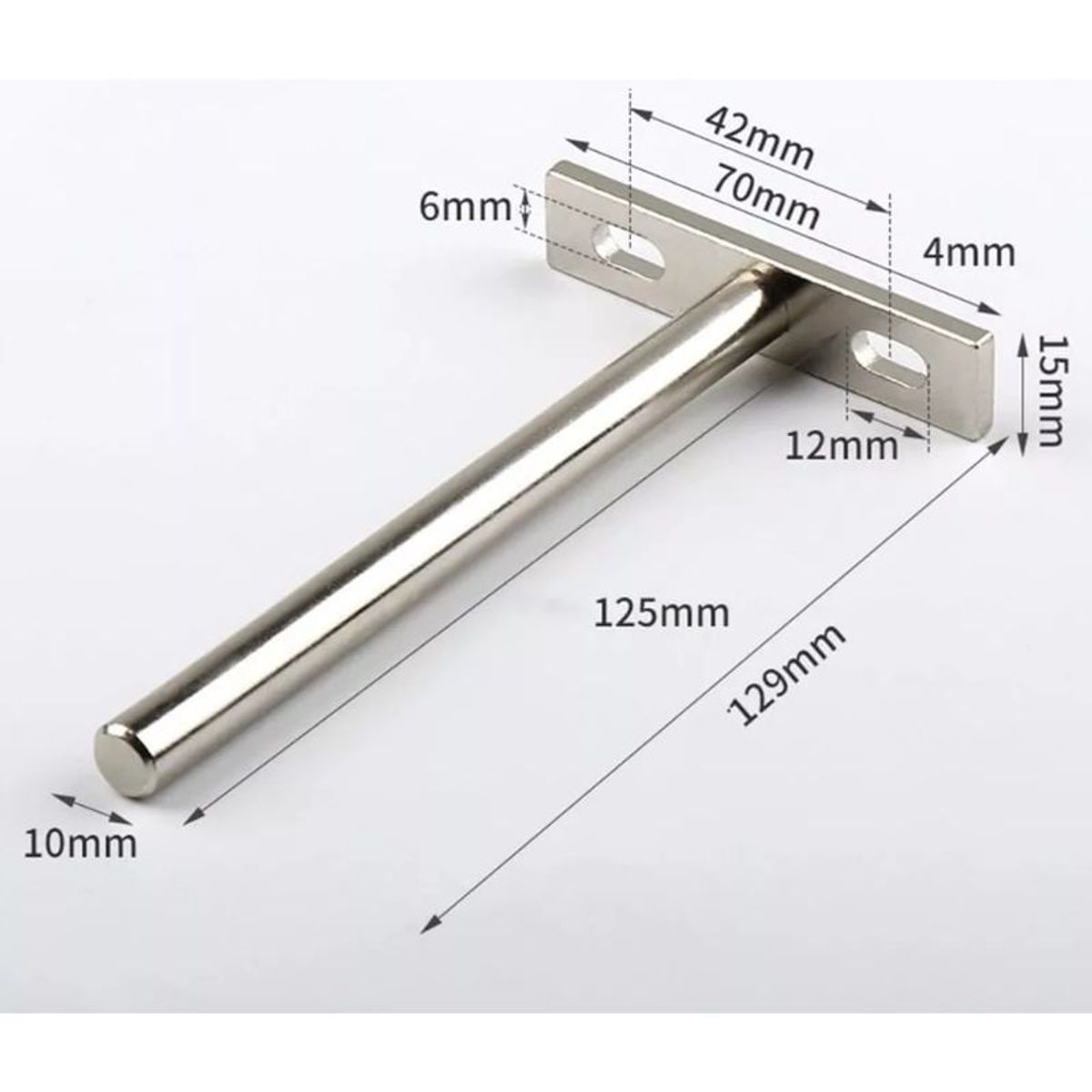 GENERICO - Soporte Oculto Repisa Flotante 12,5cm 4 Piezas Inox