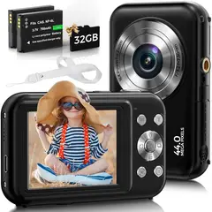 GENERICO - 44mp Cámara Digital Para Niños 1080p Videos Principiantes Color Negro