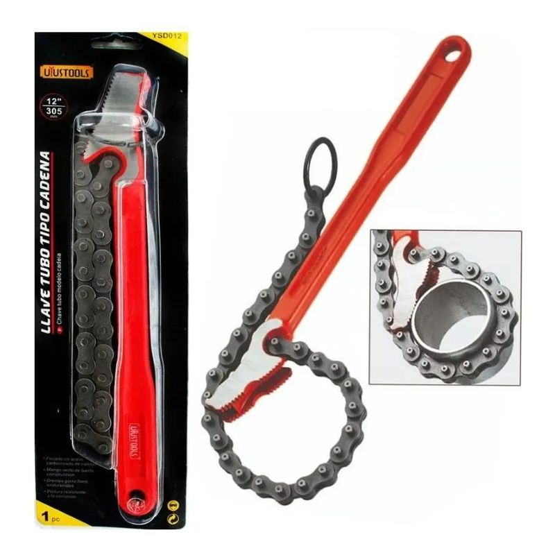 GENERICO - Llave Saca Filtro Cadena 12 Pulgadas 300mm Palanca Auto